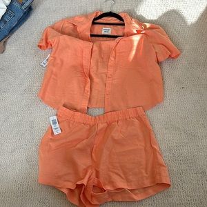 Aritzia Top and Short Linen Set